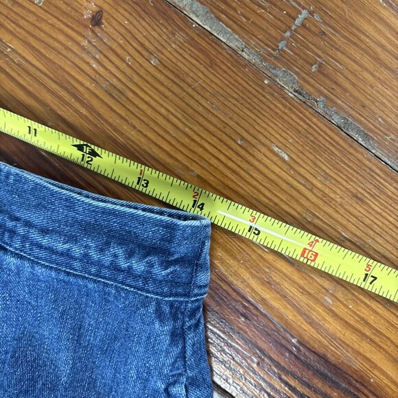 Vintage Orvis Denim Skirt Size 12 Blue Mid Jean Button Front - Picture 4 of 5